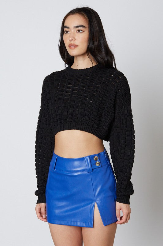 Emira Leather Skirt in Cobalt – JamesC Boutique