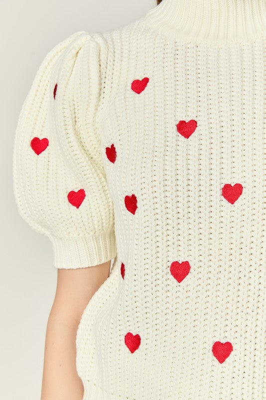 Heart You Puff Sleeve Sweater