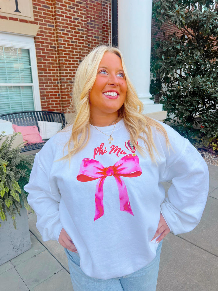 JCB EXCLUSIVE | Pink Bow Sorority Crewneck Sweatshirt