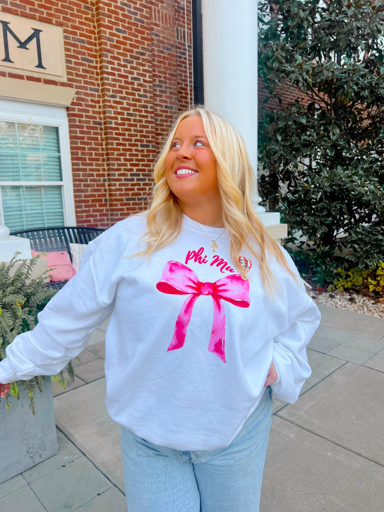 JCB EXCLUSIVE | Pink Bow Sorority Crewneck Sweatshirt