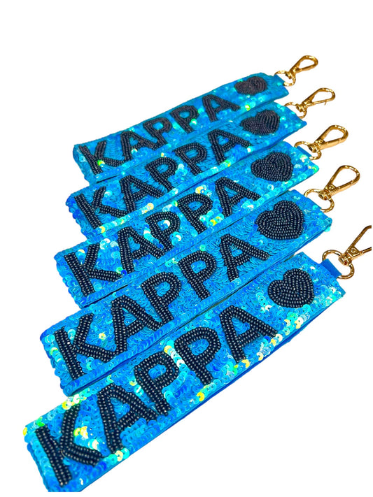 Kappa Heart Sequin Wristlet