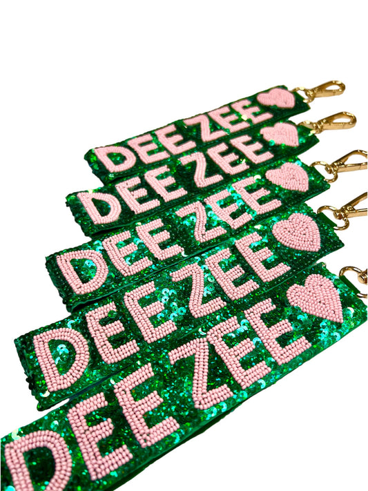 Delta Zeta Heart Sequin Wristlet