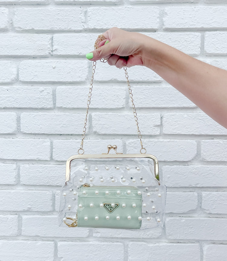 Clear Bag With Gold Chain