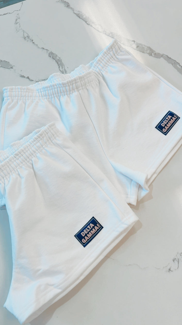 JCB EXCLUSIVE | Delta Gamma Patch Sweat Shorts