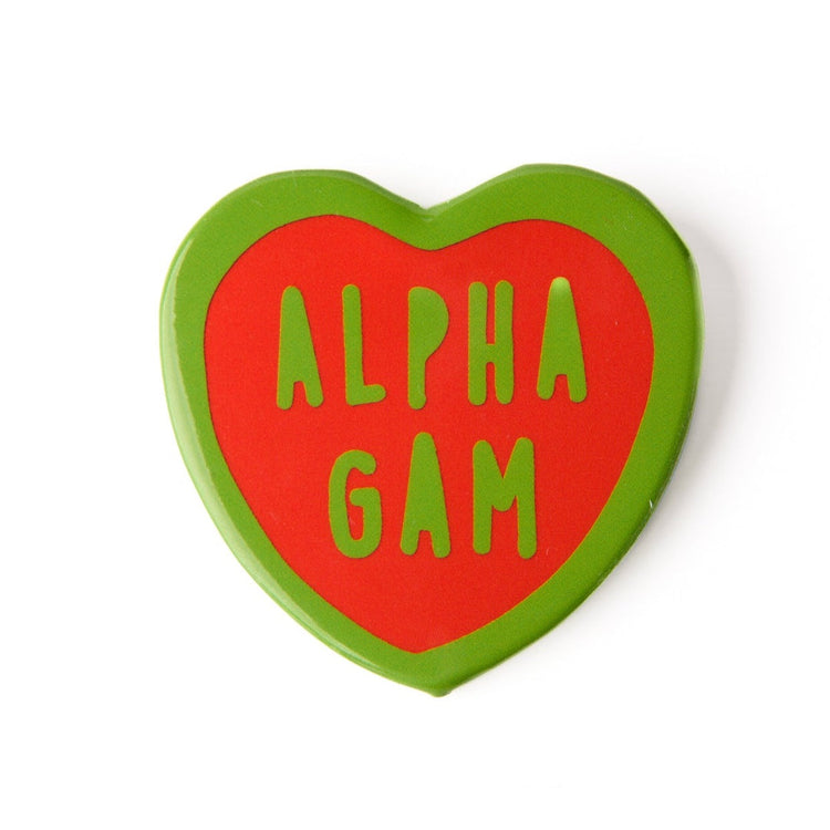 Over The Moon Greek | Alpha Gam Heart Button