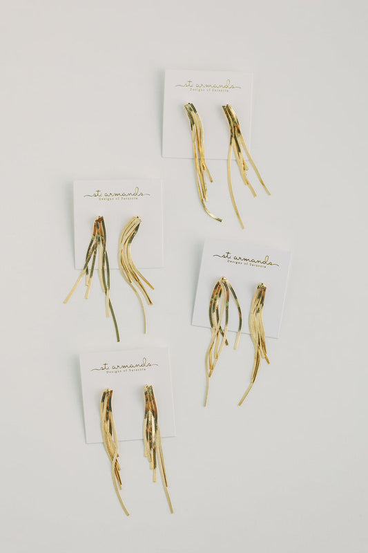 Gold Cascading Tassel Earrings | St. Armands Designs