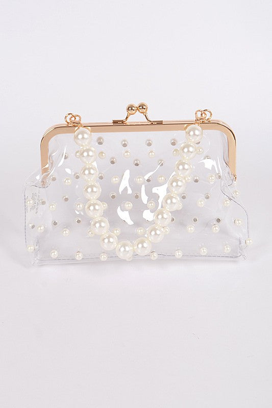 Pearl Clear Stadium Bag in Gold